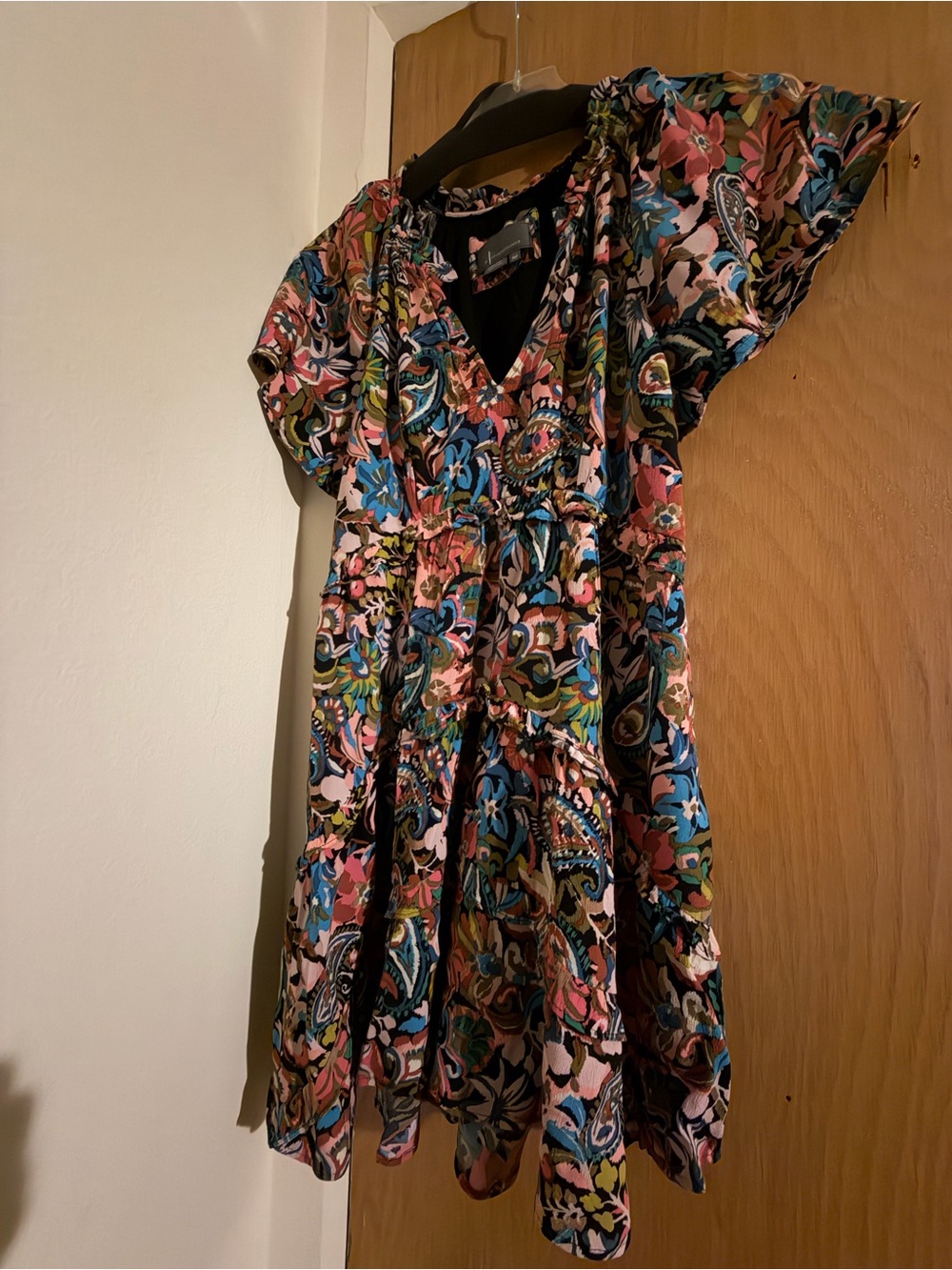 Women’s Floral Paisley Multi-Color Wrap Dress